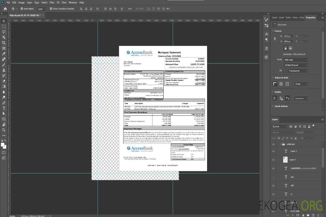 Relevé hypothécaire de la Tanzanie Access Bank aux formats Word et PDF template